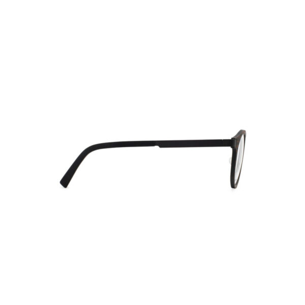 Oprawy okularowe model Milas czarne półokrągłe karbon drewno