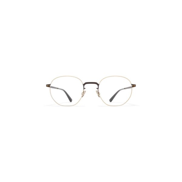 Oprawy okularowe model Wataru brązowe złote srebrne półokrągłe stal