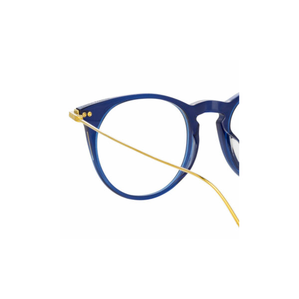 Oprawy okularowe Linda Farrow Ellis model granatowy niebieski półokrągły