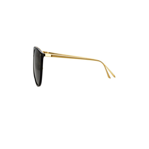 Oprawy okularowe Linda Farrow Kings model czarne złote półokrągły