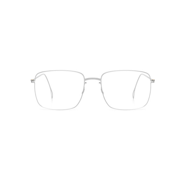 Oprawy okularowe Haffmans&Neumeister model Erikson prostokątne cienkie lekkie srebrne