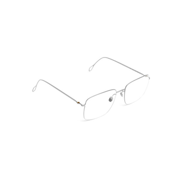 Oprawy okularowe Haffmans&Neumeister model Erikson prostokątne cienkie lekkie srebrne