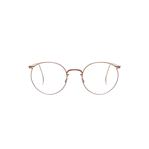 Oprawy okularowe Haffmans&Neumeister model Percy okrągłe cienkie lekkie brązowe