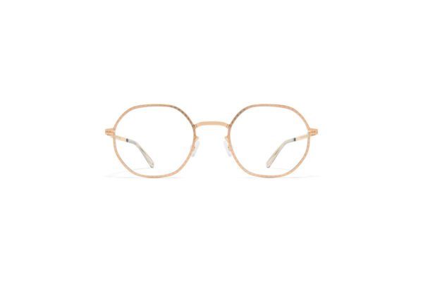 Oprawy okularowe model Auri front złote półokrągłe metalowe