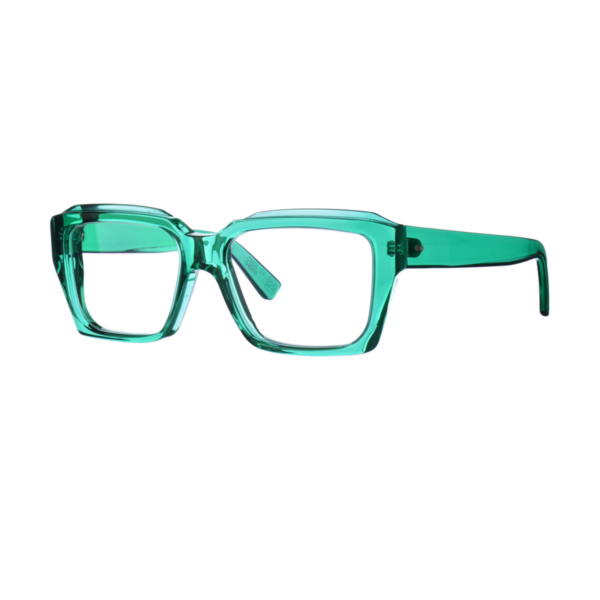 Oprawy okularowe model CECIL bok zielone transparentne akryl