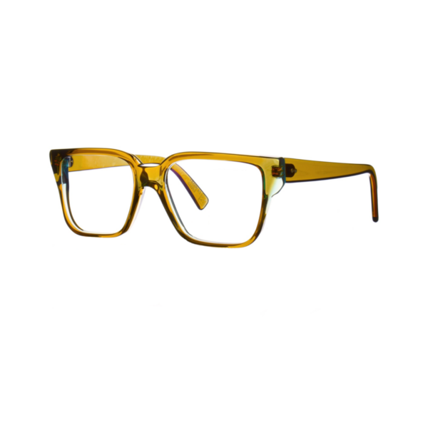 Oprawy okularowe model FRANK bok brązowy transparentne akryl