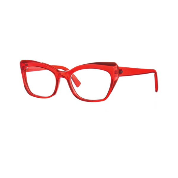 Oprawy okularowe model Hana Czerwony bok transparentne akryl
