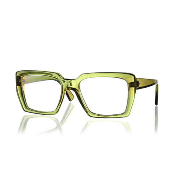 Oprawy okularowe model Ray zielony bok transparentne akryl