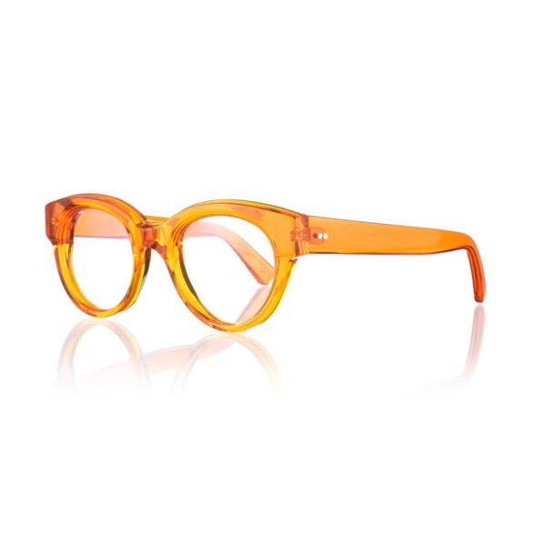 Oprawy okularowe model Stanley pomarańczowy bok transparentne akryl