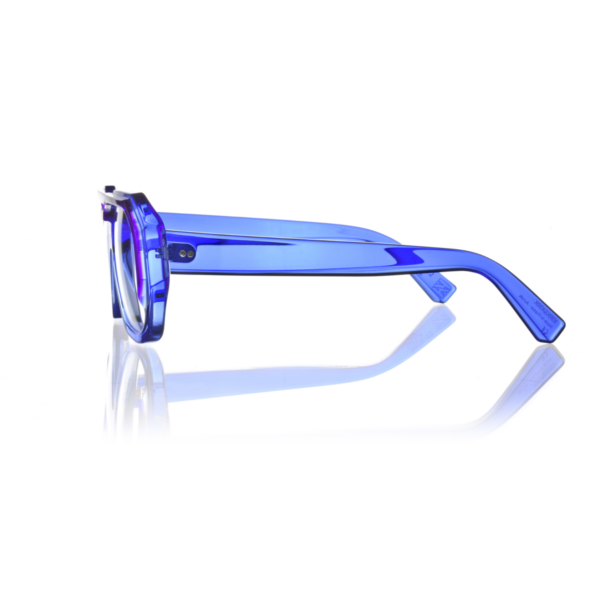 Oprawy okularowe model Thor granatowy lewy transparentne akryl