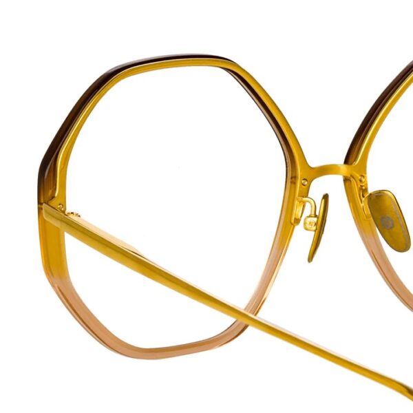 Oprawy okularowe Linda Farrow model Alona brown gradal yellow gold tył